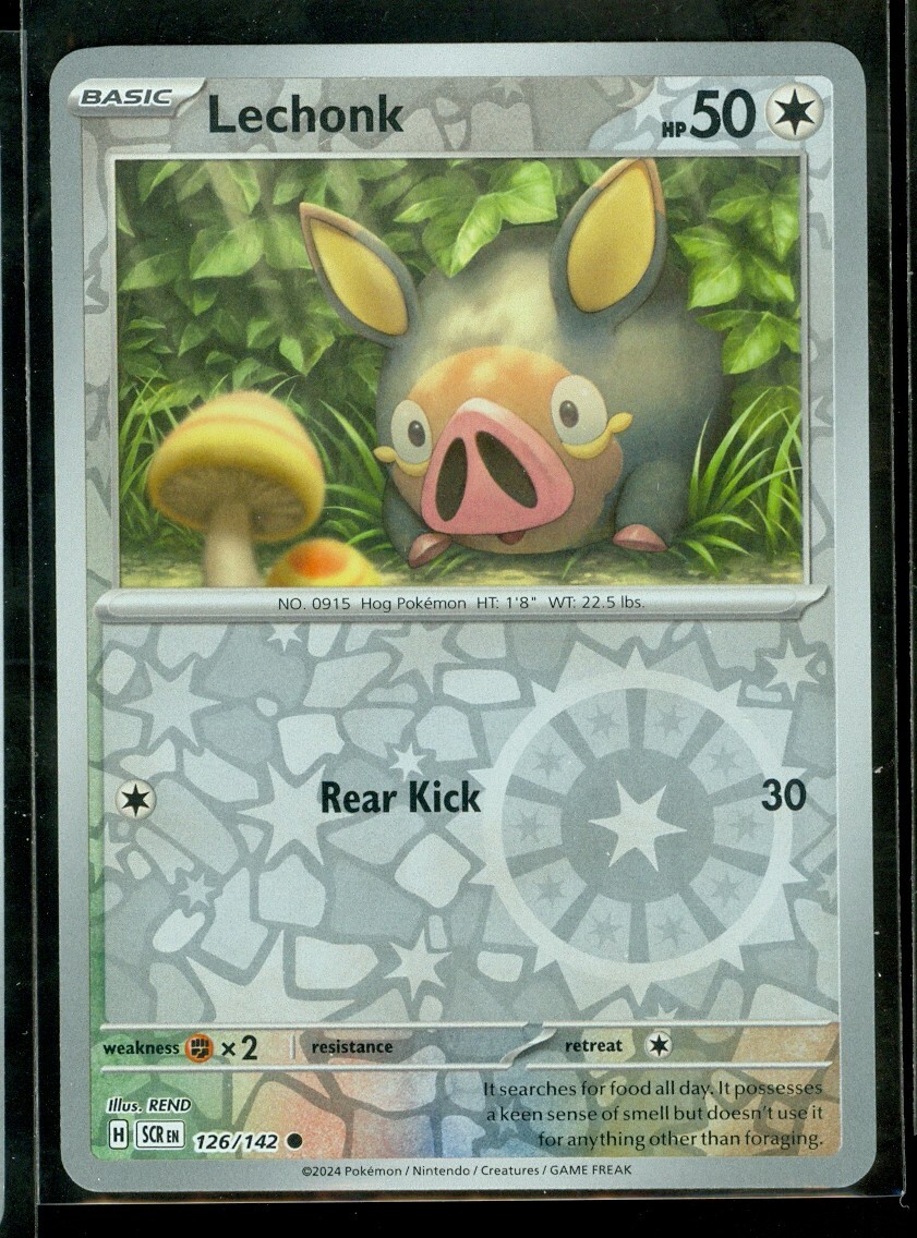 Pokemon LECHONK 126/142 - Stellar Crown - Rev Holo - - MINT