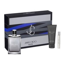 Jimmy Choo Man 3pc Set 3.3oz EDTSpray  .25oz Travel Spray  3.3oz Shower Gel