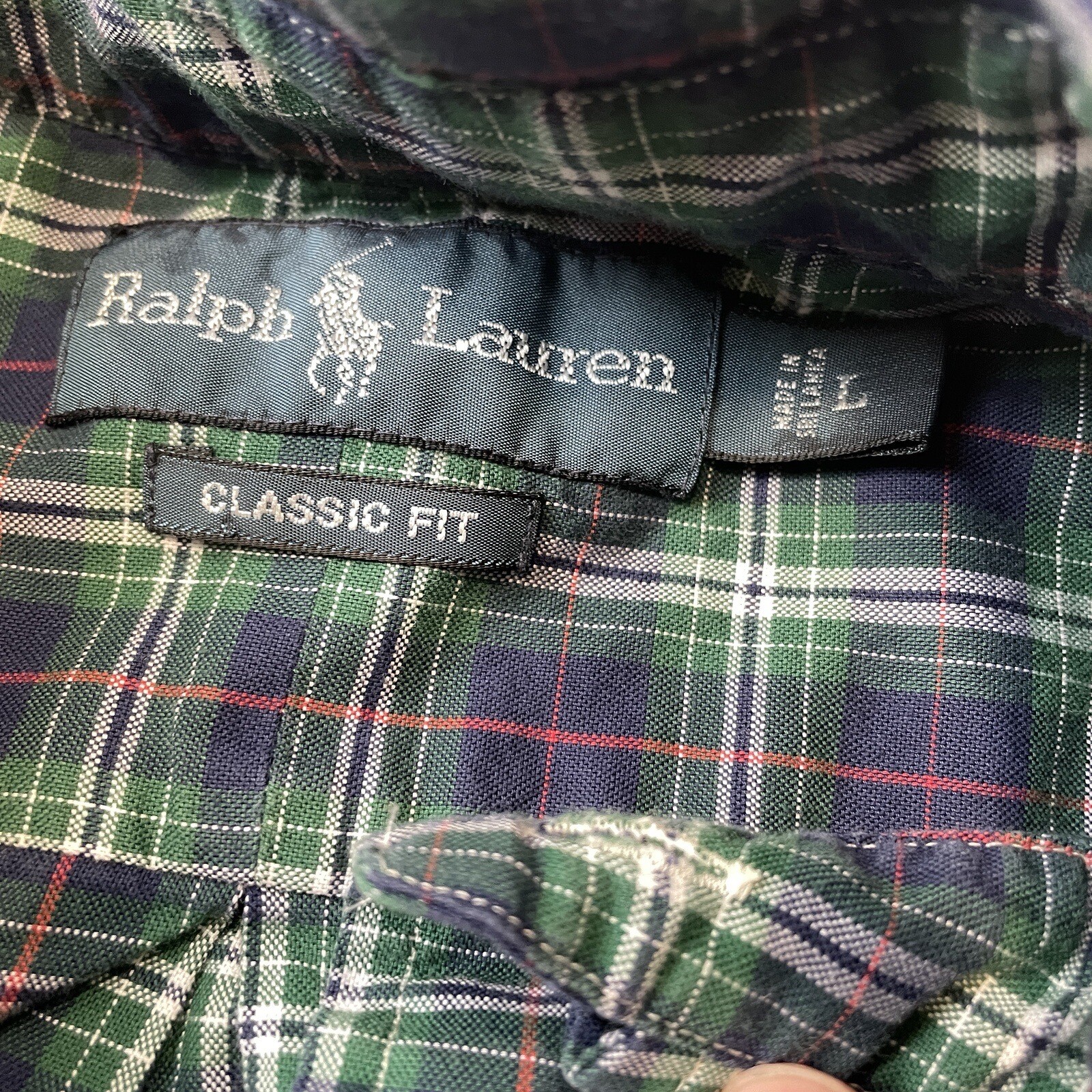 Camicia Ralph Lauren vintage uomo grande a quadri vestibilità classica polo pony logo flanella