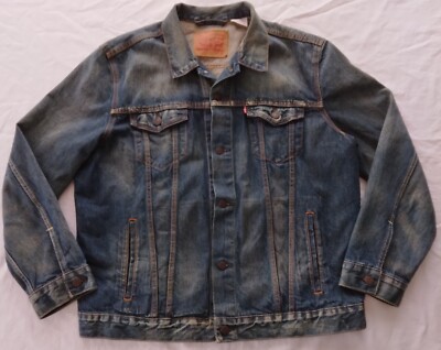 Levi Strauss & Co Denim Jean Jacket Trucker Blue Button Down Mens Size XL