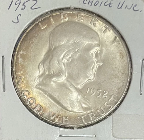 1952-S FRANKLIN HALF DOLLAR CHOICE UNCIRCULATED / GEM CH UNC. /GEM NICE ORIGINAL