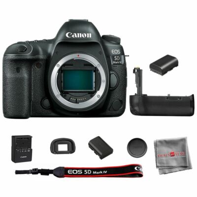 Canon EOS 5D Mark IV DSLR Camera Body +  Battery Grip + Extra Battery Pack
