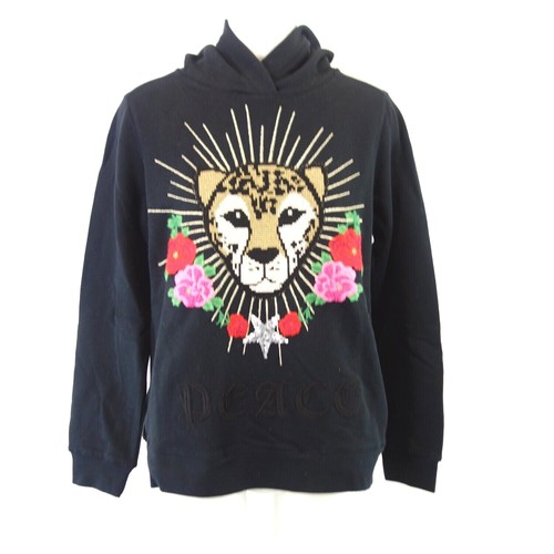 GRACE Hoodie Sweatshirt Damen Kapuzen Pullover Sweater Schwarz Baumwolle Neu