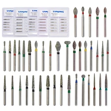 Dental Diamond Bur FG Round End Taper Football Flame Pear Coarse Fine High Speed