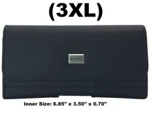 3XL RUGGED LEATHER CELL PHONE HOLDER POUCH HOLSTER CLIP BELT LOOP W/CARD SLOT