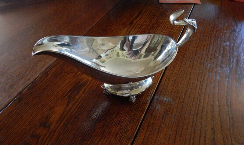Early Tiffany Co. sterling Greek Revival gravy boat ca. 1870  Union Square mark