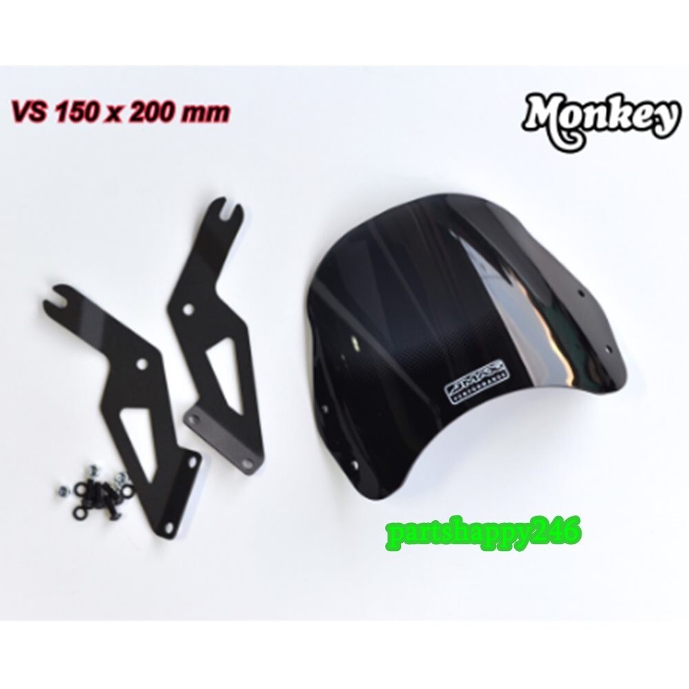 アクセサリー ZETA ADVENTURE WIND SHIELD MONKEY 125 Wind Shield For Honda Monkey 125 Monkey125 Black Abs Plastic Cover