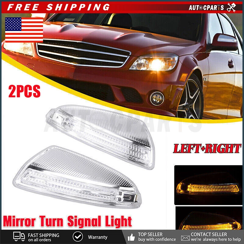 Luz de señal de giro del espejo lateral para Mercedes Benz C250 C300 C350 C63 AMG 2008-2015 Foto 2 de 4