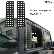Rear Door Window Glass Strip Panel Trim For Jeep Wrangler JK 2007-17 Accessories