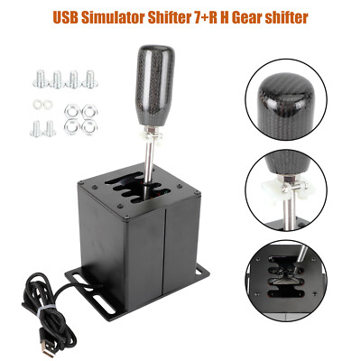 7+R USB Simulator Shifter H Schalthebel für Logitech G29 G920 Lenkrad PC Schwarz