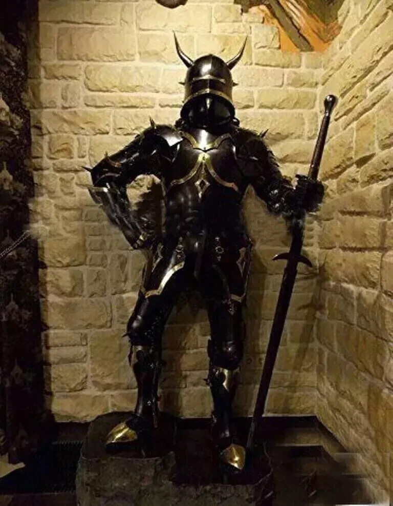 Medieval Gothic Knight Full Body Armor Crusader Combat Suit-image