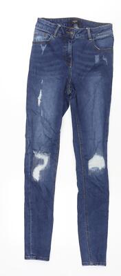 Matalan Damen blau Baumwolle Skinny Jeans Größe 10 L28 normaler Reißverschluss