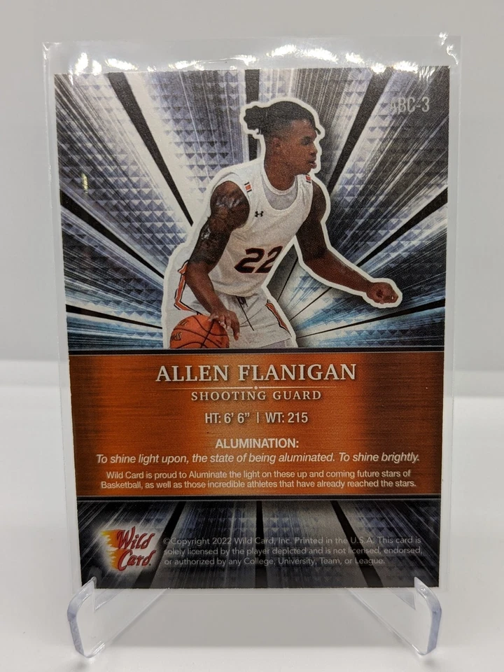 Allen Flanigan 2021-22 Wild Card Alumination PRC Card #ABC-3  Rookie RC - Image 2 of 2