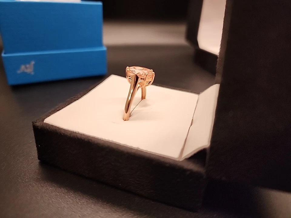 Anillo solitario de melocotón y morganita dulce de oro rosa de 14K 3.00 cwt NUEVO JTV Foto 4 de 4