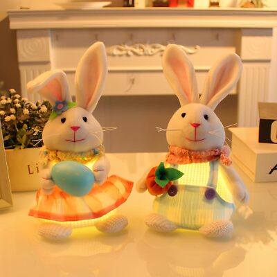 2pcs Easter Bunny Gnome Light Up Rabbit Decorations9.45 * 4.33inch