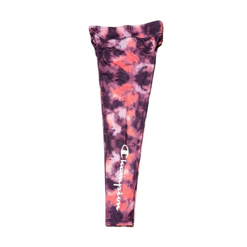 Champion Girls Magenta All Over Print Tie Dye Spell Out Leggings Size XL - Picture 3 of 6