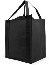 Simply Green Solutions - Reusable Grocery Bags, Wide Tote Bags with Black 