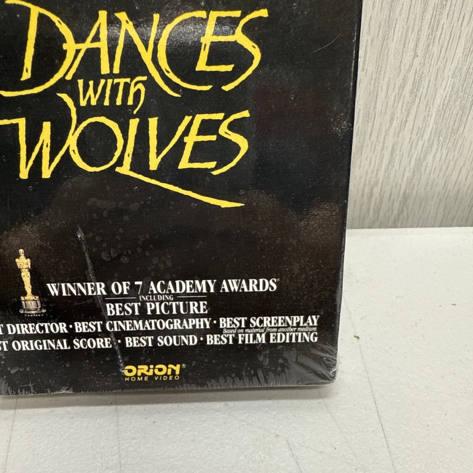 Dances With Wolves VHS RARE FACTORY SEALED STUDIO WATERMARK 1990 1st print Orion - Image 3 of 4