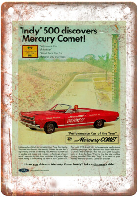 Vintage 1966 Mercury Comet Cyclone GT Auto Ad Reproduction Metal Sign A11879
