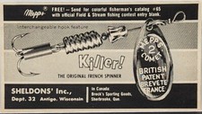 1965 Sheldon Mepps 2 Comet Killer! Spinner Fishing Lures MSM Original Print Ad