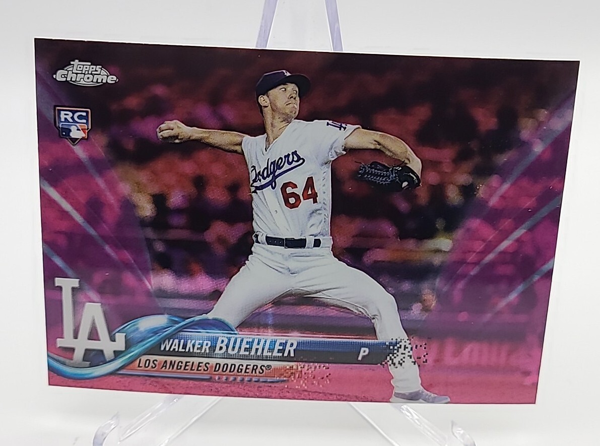 2018 Topps Chrome WALKER BUEHLER Pink Refractor Rookie Card RC #71 Dodgers MINT