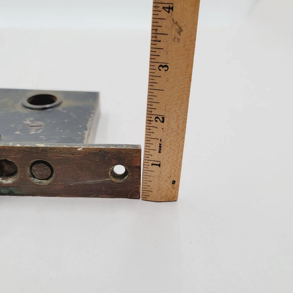 Vintage Mortise Lock Door Hardware Salvage Skeleton Keyhole NO Key - Image 4 of 4