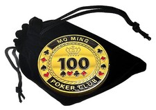 Mo Ming Poker Club Poker Card Guard Protector Coin w/Case + Pouch USA Seller