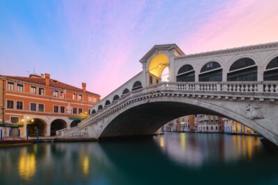 Venedig Rialtobrücke in Venedig Italien - Wandbild große Leinwand / Metalldruck