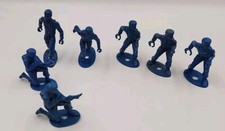Vintage 1960s MPC Army Men Blue Plastic Civil War Figure Lot Of 7x Marx