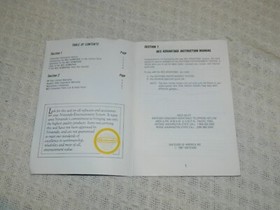 Vintage NES Advantage Controller for Nintendo NES Instruction Manual ONLY