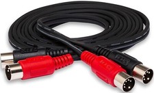 Hosa MID-204 Dual 5-pin DIN to Same 4m Dual MIDI Cable, Nickel-plated Plugs
