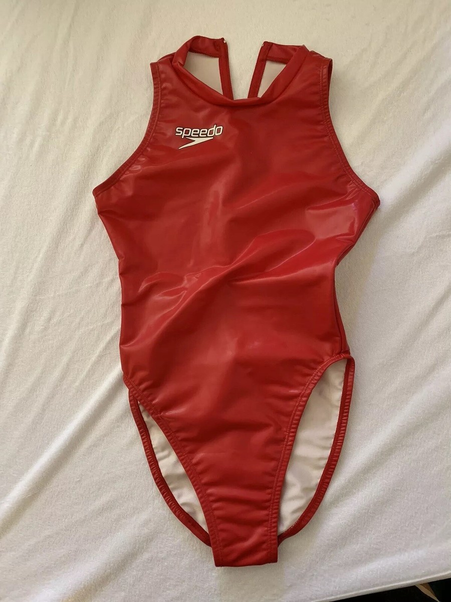 VERY RARE Speedo Womens Rubber Swimsuit Japanese Jaspo Water Polo