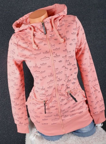 Damen Piquet Jacke Slim Fit Kapuze Hoodie Fleece angeraut Boote S M L XL 2XL - Bild 41 von 59