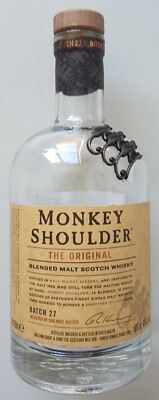 Monkey Shoulder Blended Malt Scotch Whisky 0,7 liter Deko Leer