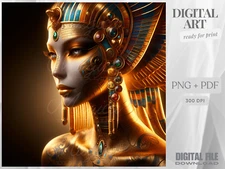 Egyptian Goddess Queen, Fantasy, Mythology, Digital AI Art, Wall, Poster, Print