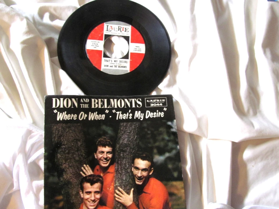 DION AND THE BELMONTS WHERE OR WHEN PIC SLEEVE w/RECORD 1959 ORIGINAL LAURIE Foto 4 de 4