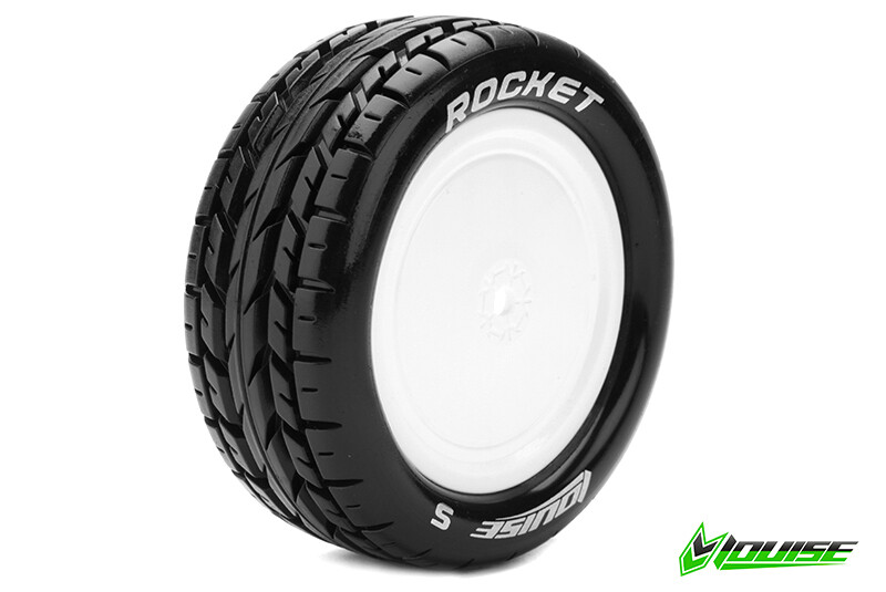 Team Louise L-T3186SWKF E-Rocket 1-10 Buggy Tires Ready Glued Soft Rims W