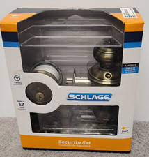 NEW SCHLAGE GEORGIAN KEYED ENTRY DOORKNOB W/ Single Cylinder Deadbolt.