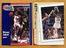 Michael Jordan Card Lot 1991 Fleer League Leaders & 1996 Collector’s Choice Bull