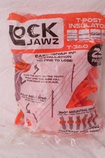 LockJawz Electric Fence T Post Insulators - Orange (T-360)