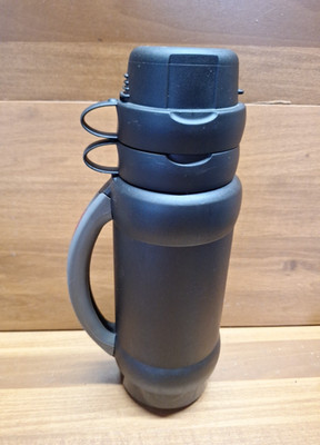 Thermos Model #32-34-100 1 Liter Glass Liner ~ 2 Cups Grey Handle Excellent