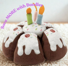 IKEA Birthday Cake Plush Duktig Play Food Stuffed Take-Apart for Kid Gift