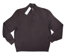 Calvin Klein 1/4 Zip Mock Neck Wool Blend Pullover Men's Sweater XXL NWT Raisin