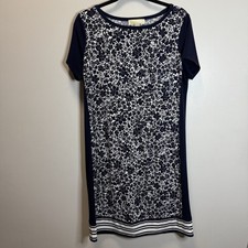 Michael Michael Kors Dress Women’s SZ L Navy/White Cap Sleeve