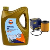MotoröL Set Gulf Formula GX 5W-40 5 Liter + ÖLfilter FüR Citroen Mini Peugeot