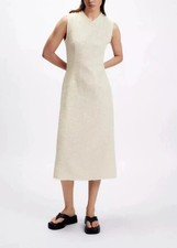 ZARA TEXTURED MIDI DRESS ~ SIZE L ~ OYSTER WHITE | 2408/467 ~ PRP £79
