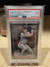 Corbin Carroll 2024 Bowman Chrome Black Refractor 1/1 PSA Mint 9