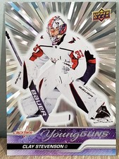 Clay Stevenson Young Guns 💥 Outburst 💥 - Washington Capitals | 2023-24 UD #457