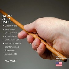 Percussion Bell Mallets - Sticks for Glockenspiel, Xylophone, Blocks - 15.25"