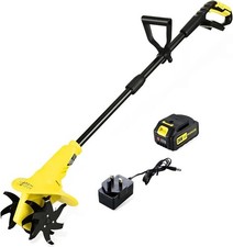 21V Cordless Cultivator Rotavator Tiller Cultivator 1xBattery Garden Tool
